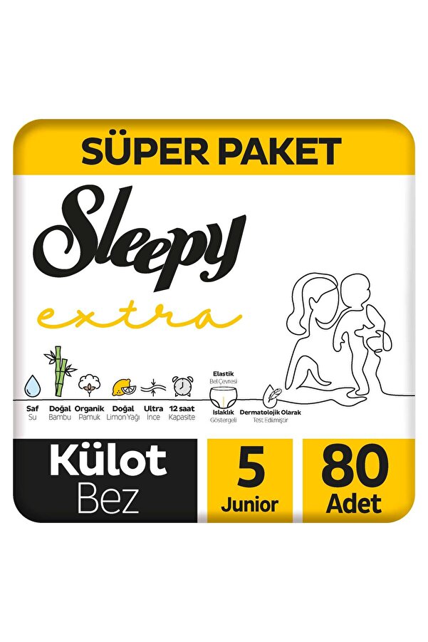 Sleepy Extra Günlük Aktivite Süper Paket Külot Bez 5 Numara Junior 80 Adet
