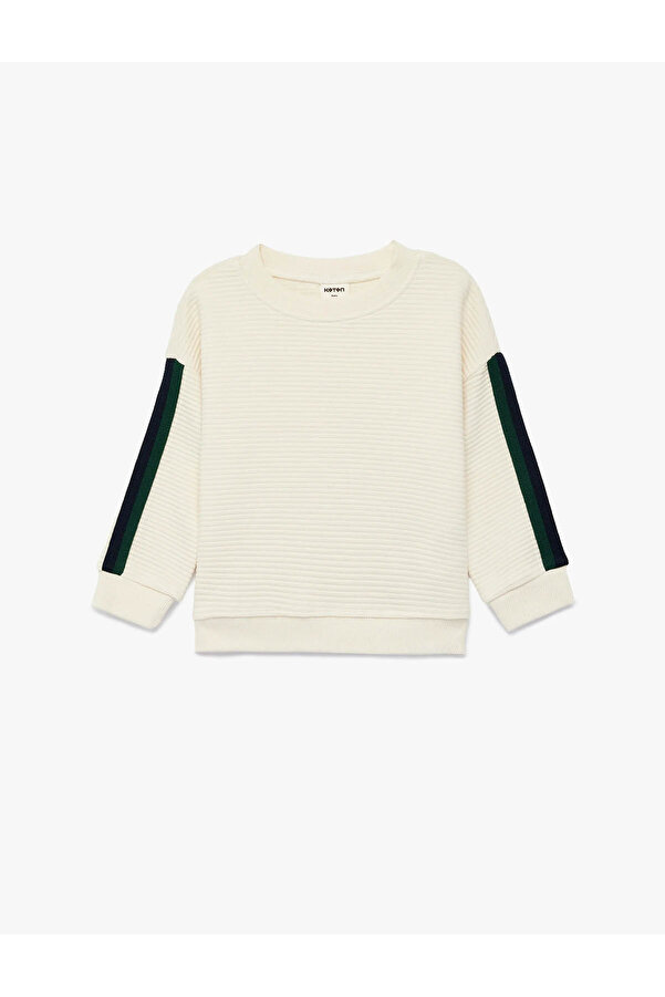 Koton Pamuklu Oversize Ekru Erkek Bebek Sweatshirt 6SMB10096TK