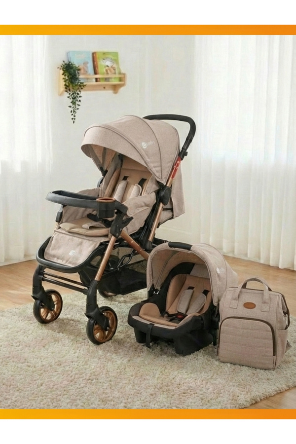 modabebekler 3’ü 1 Arada Premium Travel Sistem Bebek Arabası | Puset ve Anne Çantası Dahil
