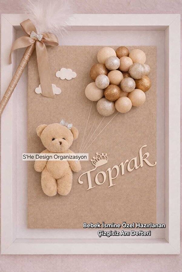 s'he design organizasyon Bebek İsmine Özel Hazırlanan Anı Hatıra Defteri