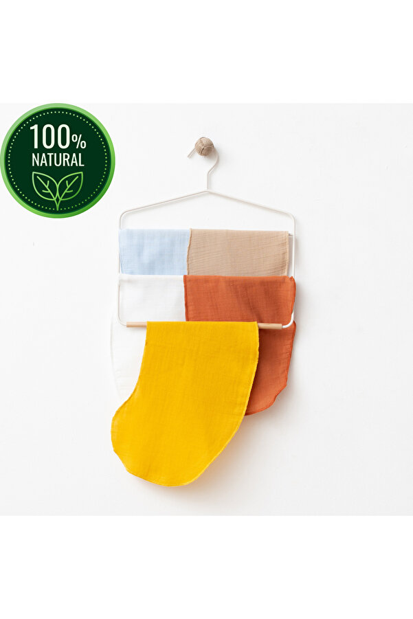 tinibud 5’li %100 Pamuk Müslin Bebek Omuz Örtüsü 20×50 cm – Şık Hediye Paketli