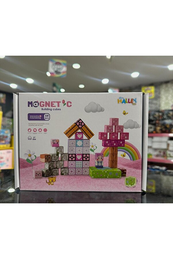 Online 59 Parça Magnetic Building Cubes Rengarenk Manyetik küpler Manyetik Bloklar