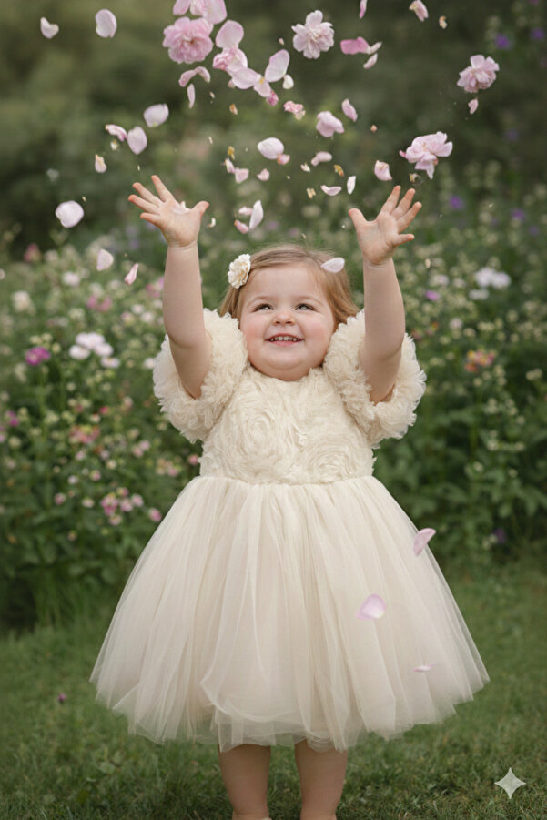 BİLGEN Style KIZ ÇOCUK ELBİSE KISA KOL PARTY DOĞUM GÜNÜ ELBİSE PAMUKLU