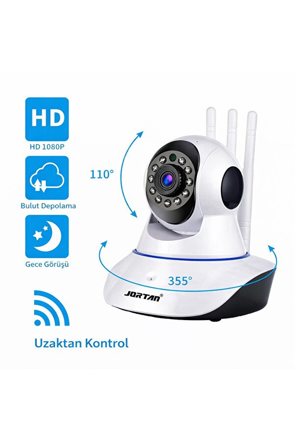 Genel Markalar Wifi Kablosuz 3 Antenli Ip Bebek Ses Dinleme Ve Hırsız Alarm Güvenlik Kamerası