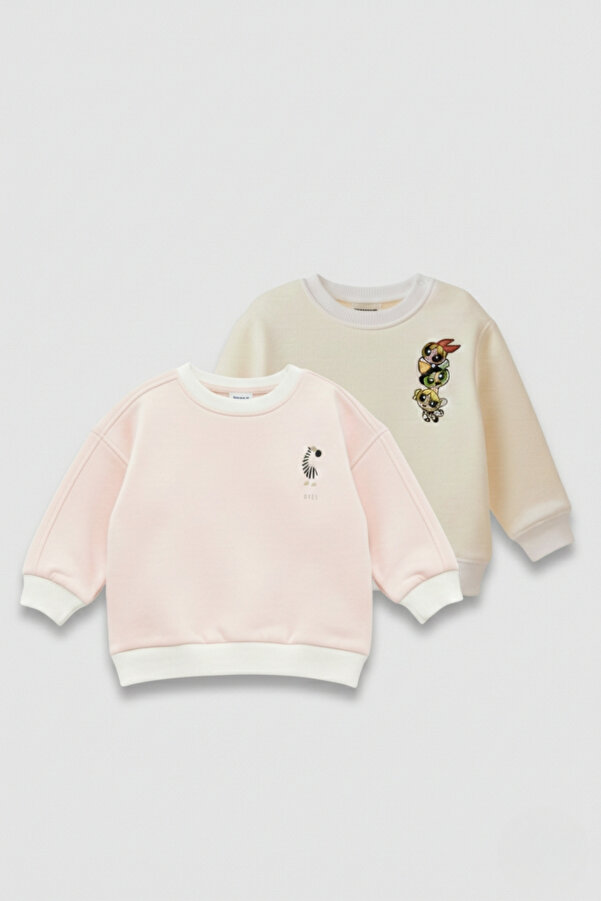 lilico Çocuk Pamuk Renkli Baskılı Oversize 2 İp 2'li Sweatshirt