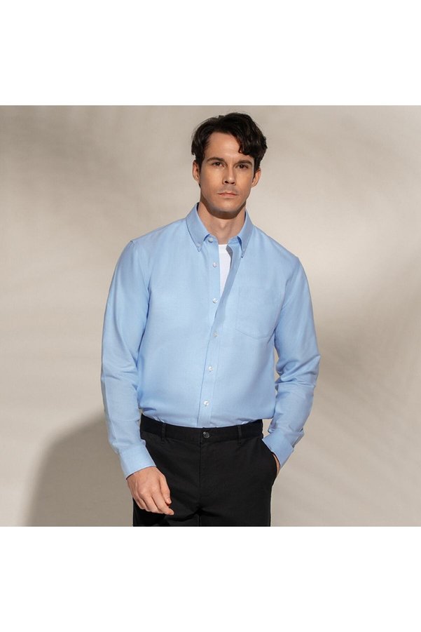 Giordano Men’s Cotton Long-Sleeve Wrinkle-Free Shirt