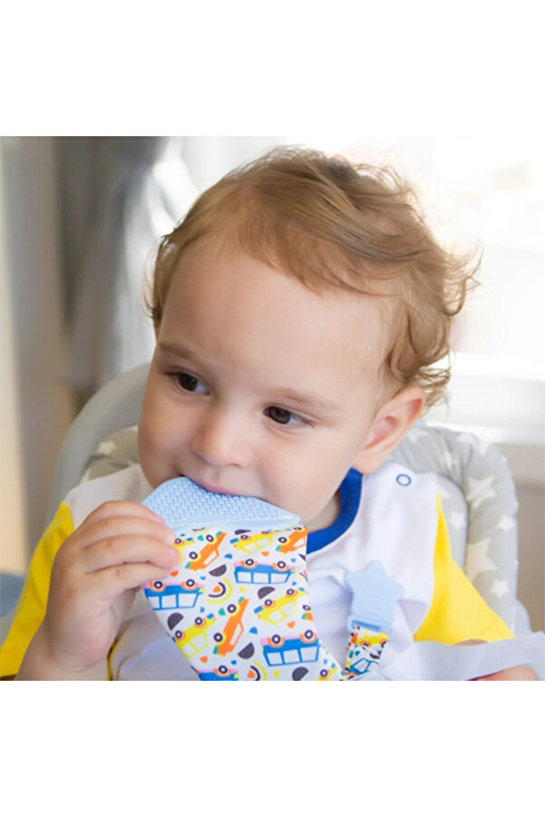 Babyjem Silikon Diş Kaşıyıcı Fular & Kravat - Pastel Şeritler - Hışırtılı & Rahatlatıcı Yumuşak - Bpa Free