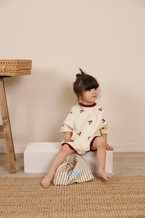 Oh La La Koala For Little Ones Kiraz Baskılı Oversize Tulum