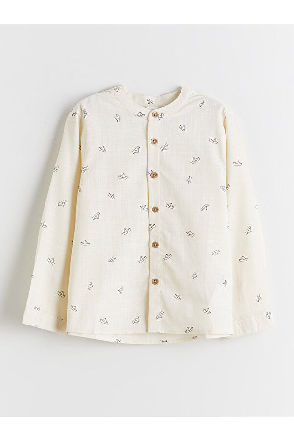 LC Waikiki Meral Collection Ekru Hakim Yaka Erkek Çocuk Poplin Gömlek