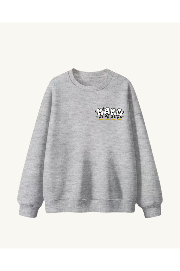 haha Çocuklar için Oversize Kapüşonsuz Sweatshirt
