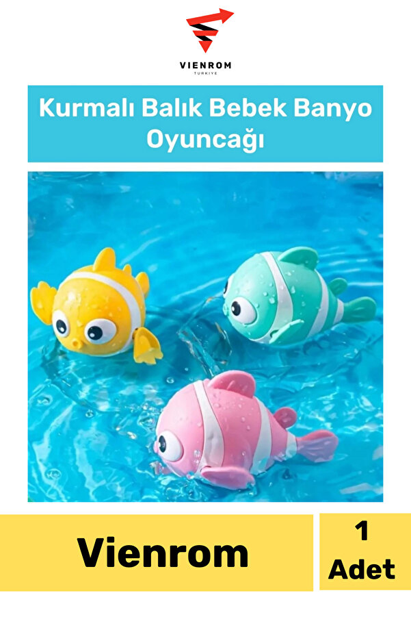 Vienrom #BanyoOyuncakları Kurmalı Yüzen Balık Bebek Çocuk Banyo 1 Adet Su Oyuncağı Banyo Oyuncakları
