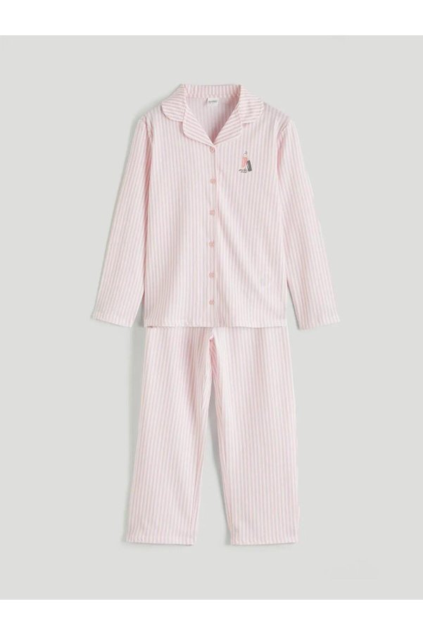 LC Waikiki Shirt Collar Girls' Pajama Set (S6)