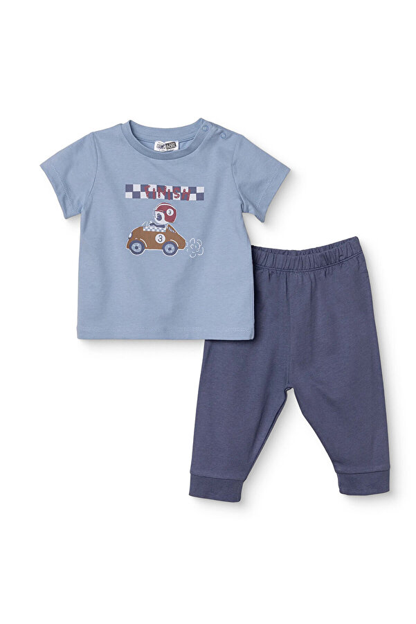 ebebek Hello Baby HelloBaby HelloBaby Erkek Bebek Kısa Kol Pijama Takımı Bisiklet Yaka Uzun Paça Kısa Kol