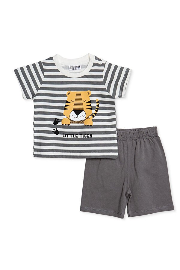 ebebek Hello Baby HelloBaby HelloBaby, Erkek, Kısa Kol Pijama Takımı, Hayvan Baskılı, Çıtçıtlı, Bisiklet Yaka, Kısa, K