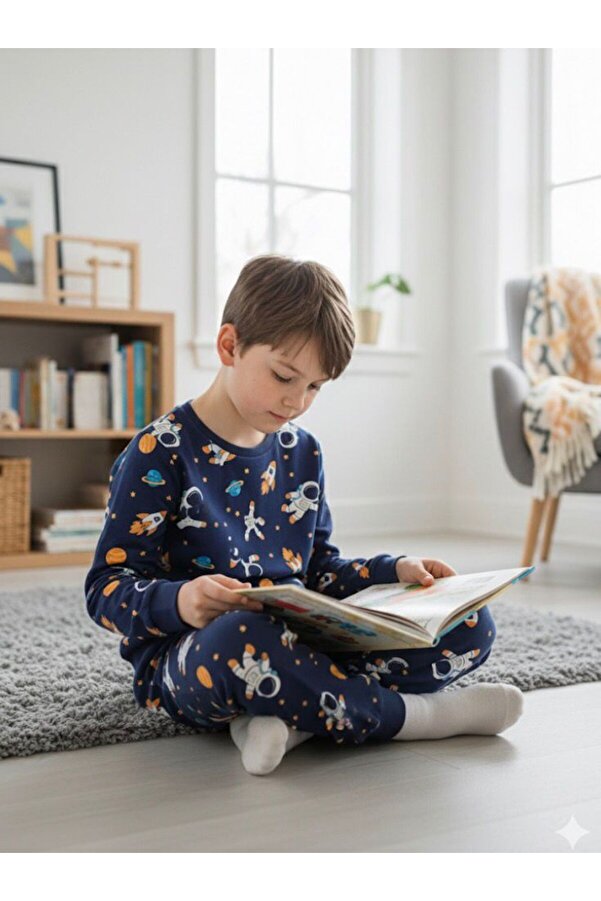 Anne&Bebek Devrez PİJAMA TAKIMI UZAY DESENLİ