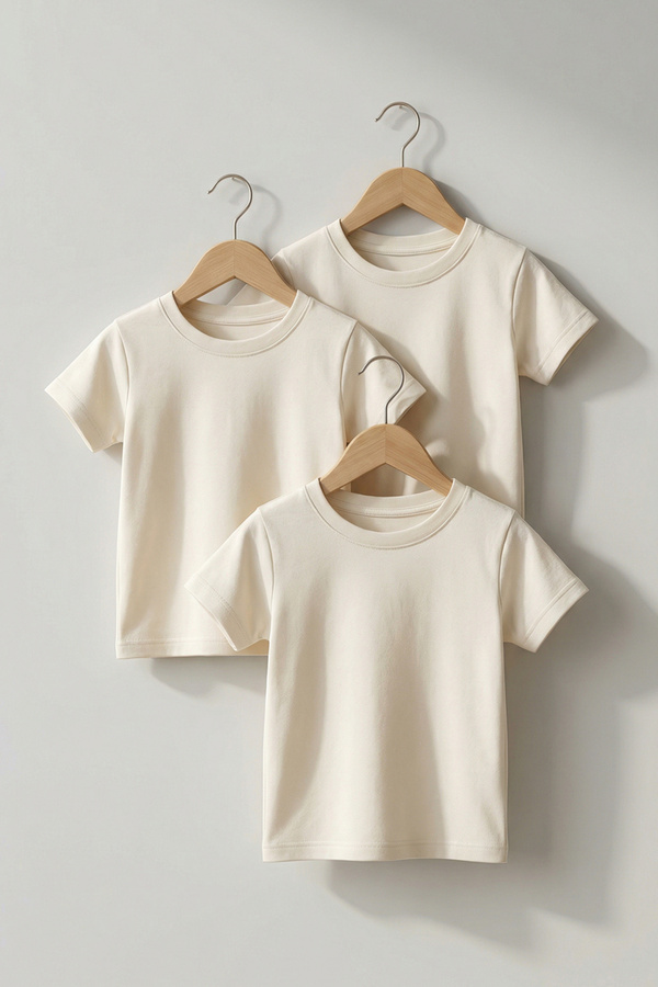 Abruzzo 3'lü Set Pamuklu Bebek Tişört Kısa Kollu Rahat Kalıp 0-3 Yaş