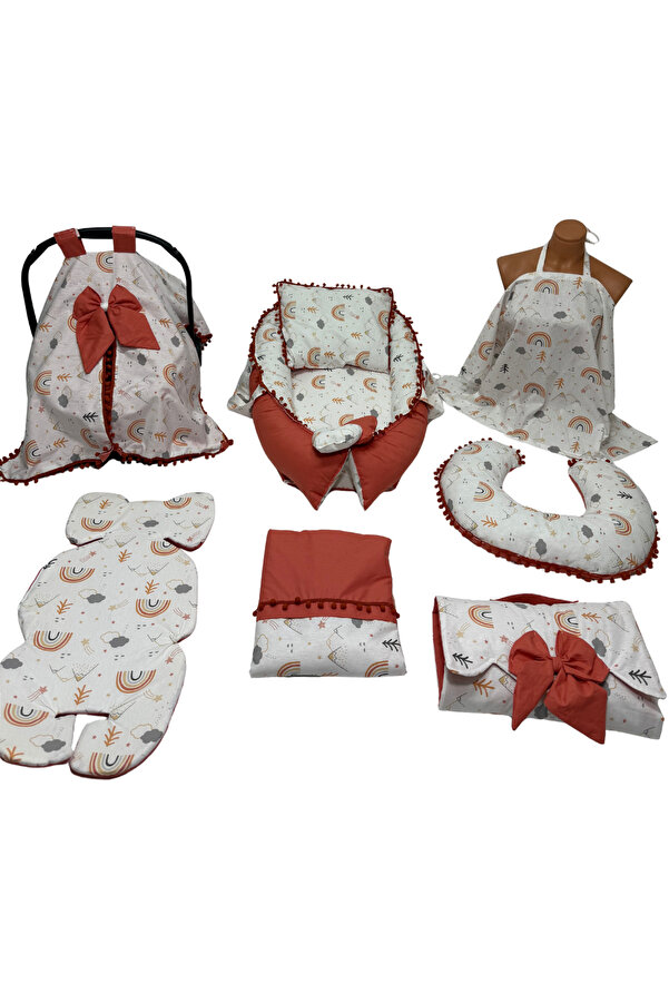 Happy Baby Dikiş Atölyesi 10’lu Babynest Puset Örtüsü Alt Açma Emzirme Yastığı Emzirme Önlüğü Ana Kucağı