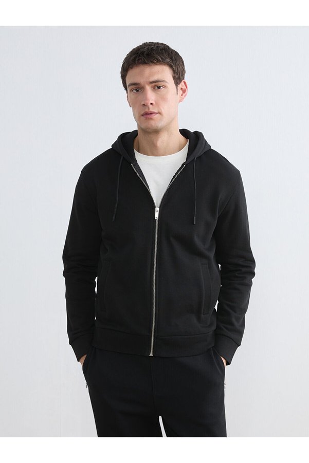 LC Waikiki Vizyon New Season Hooded Men's Zippered Sweatshirt