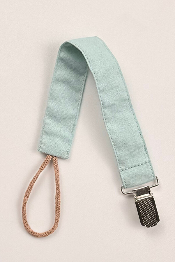 MyVera Su Yeşili Emzik Askısı - Kumaş Pamuk Bağcıklı Emzik Zinciri - Emzik Tutacağı