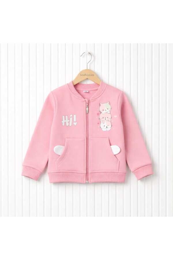 SeaBubbles Kedili Kız Bebek Hırka