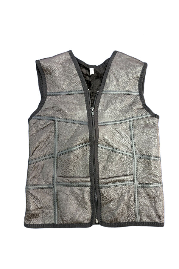 ln leather Özel Üretim PatchWork -Süet Gerçek Deri Çocuk Yelek 2-3 Yaş