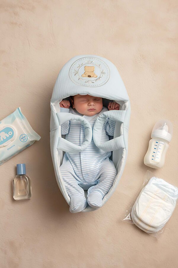 Rivaİstanbul Mavi Ayıcık Bebek Taşıma Çantası