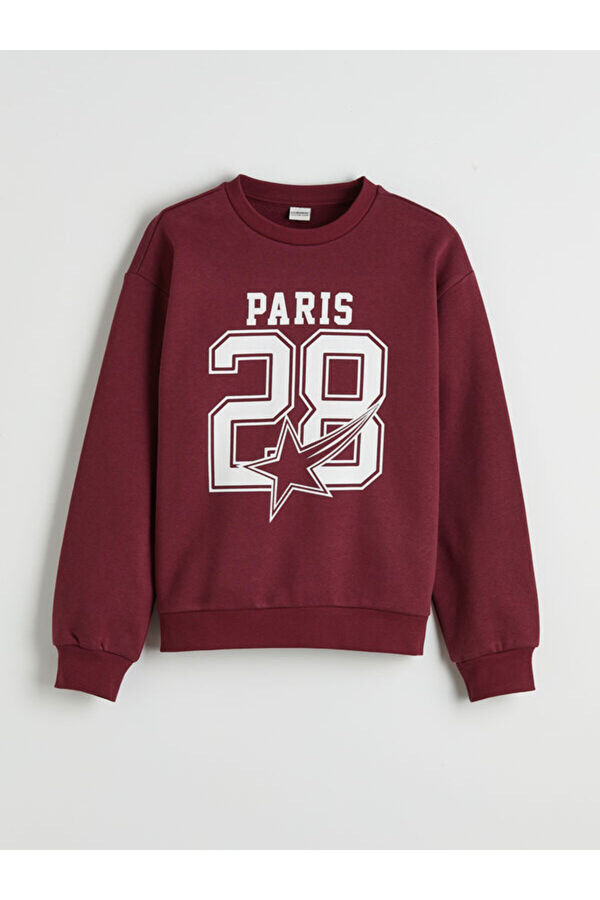 LC Waikiki Timeless Clothing & Zamansız Seçimler Paris Baskılı Kız Çocuk Kalın Sweatshirt