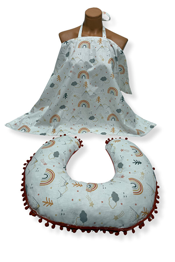 Happy Baby Dikiş Atölyesi Emzirme Yastığı Emzirme Önlüğü Pamuklu Kumaş Emzirme Örtüsü Yenidoğan Bebek Ürünleri