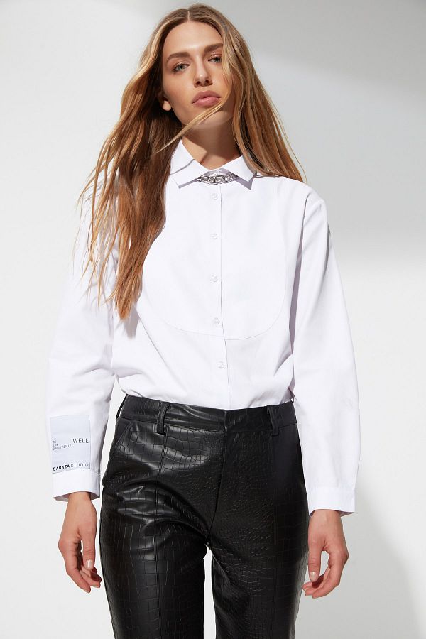 Trendyol Collection-Weißes, gewebtes Hemd 1