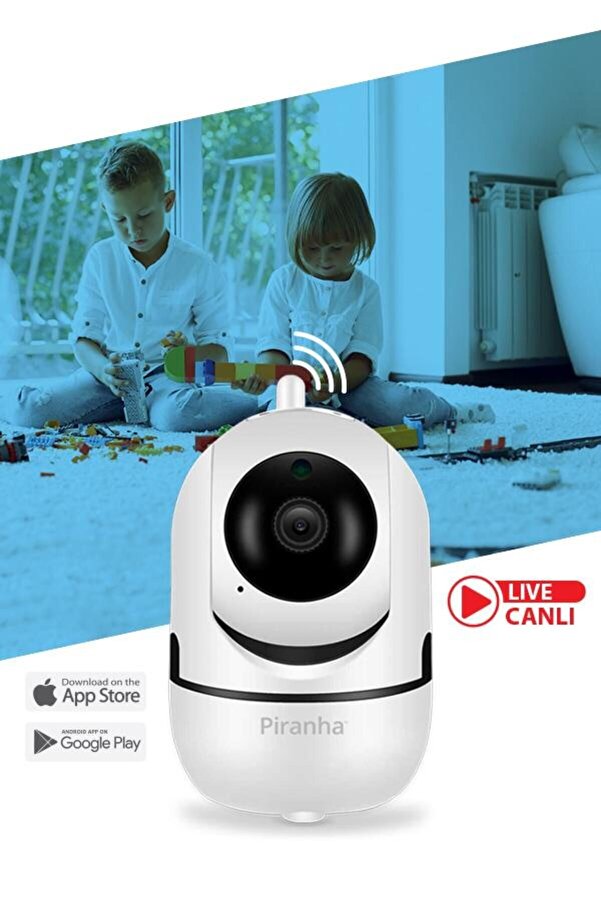 Piranha 9625 IP Kamera | Wi‑Fi | 360° Döner | Gece Görüşlü | Bebek ve Güvenlik Kamerası | Mikrofon