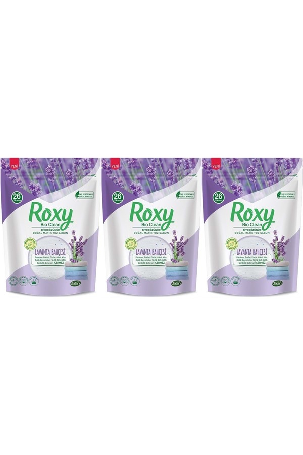 Dalan Roxy Bio Clean Matik Sabun Tozu 800GR Lavanta Bahçesi (3 Lü Set) (78 Yıkama)