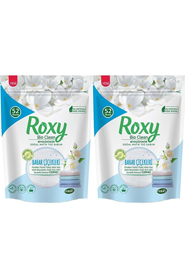 Dalan Roxy Bio Clean Matik Sabun Tozu 1.6Kg Bahar Çiçekleri (2 Li Set) (104 Yıkama)