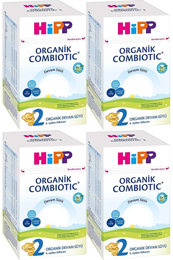 Hipp Organik Combiotic Bebek Devam Sütü 800GR No:2 (6. Aydan İtibaren) (4 Lü Set)