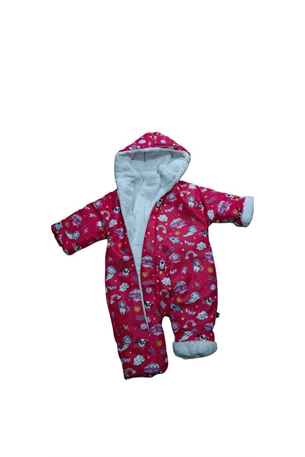 Ervo Reklam kışlık kalın içi yünlü bebek astronot tulum