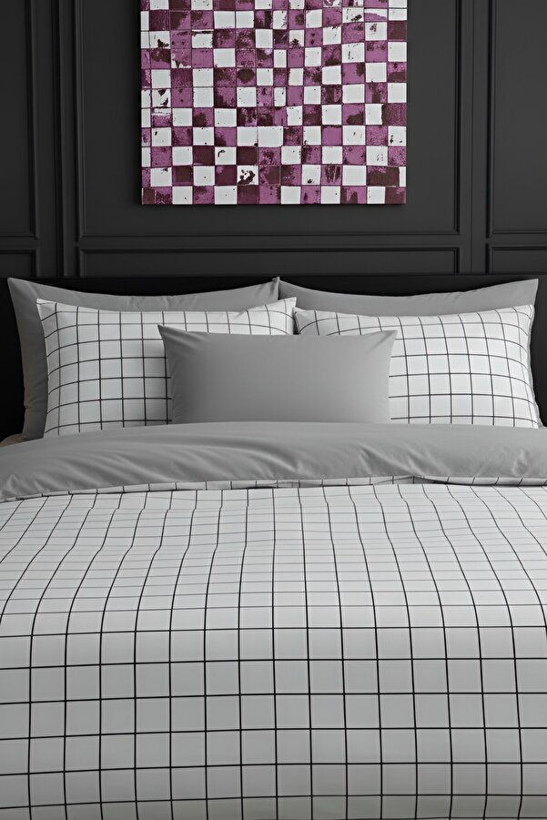 Rimo Home Çift Kişilik Çift Taraflı Nevresim Takımı Kareli