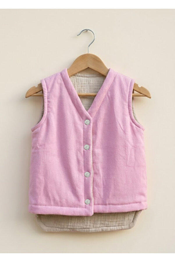 Joyous Mom Kids Müslin Bebek Yelek Organik Müslin Çocuk Yelek Yenidoğan Yelek Kışlık Bebek ve Çocuk Yelek