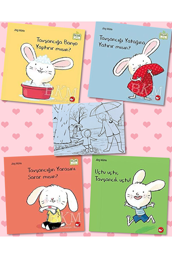 Beyaz Balina Yayınları TAVŞANCIK SERİSİ / 0-3 YAŞ INTERAKTİF / 4 KİTAP / KARTPOSTAL BOYAMA HEDİYE