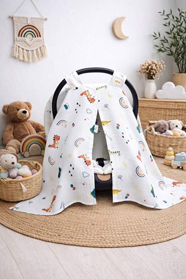 Yada Baby Müslin Tek Kat Puset Örtüsü Seti-sertifikalı Organik Pamuklu Kumaş |