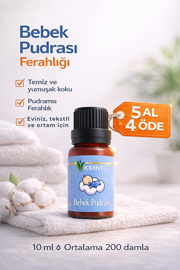 KIRINTI 2000 Bebek Pudrası Kokusu Esansı 10 ml – Buhurdanlık, Difüzör ve Oda Kokusu