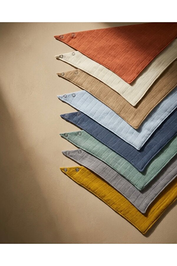 Hubb 8 adet Soft renkler Bebek salya önlük müslin pamuk kumaş 40 cm