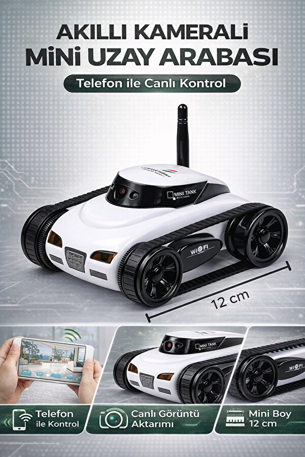 TRENDZONE Uzaktan Kumandalı Şarjlı Telefon Kontrollü Kameralı Uzay Arabası