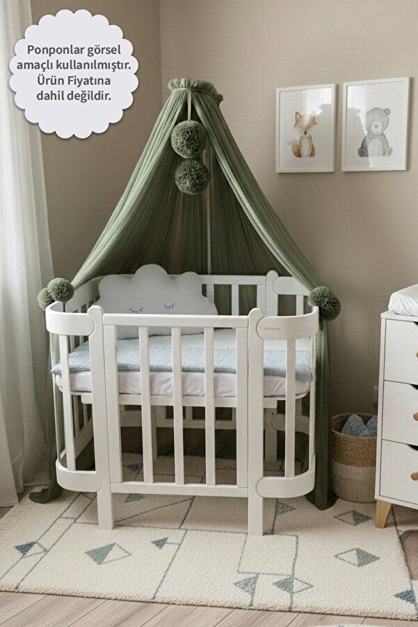 Kiddy Happy Haki Beşik Cibinliği Ve Cibinlik Aparatı