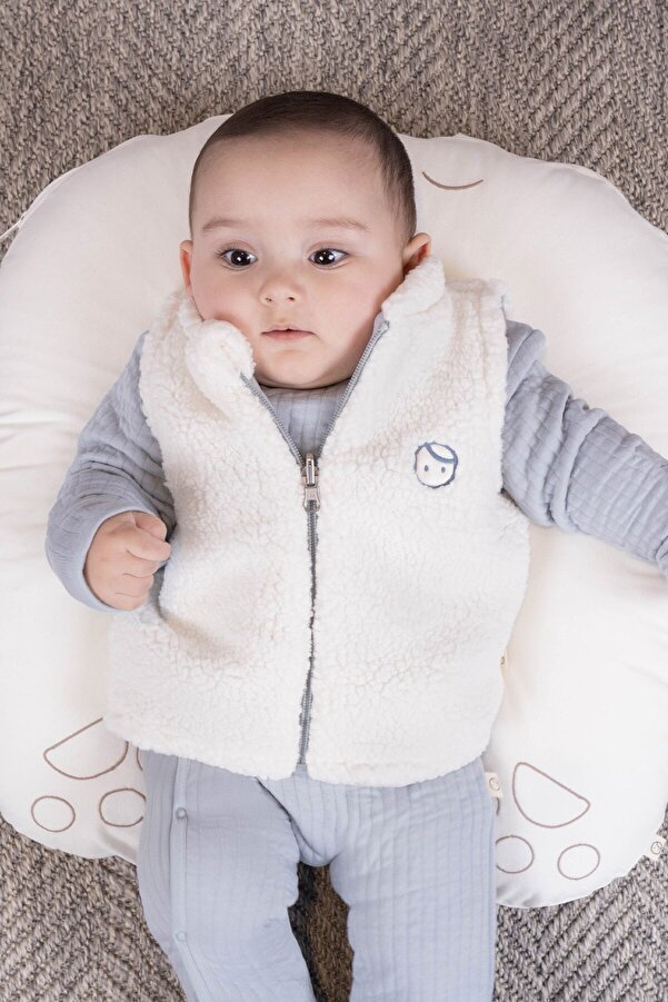 Little Gusto Çift Taraflı Kapitoneli Wellsoft Mavi Yelek