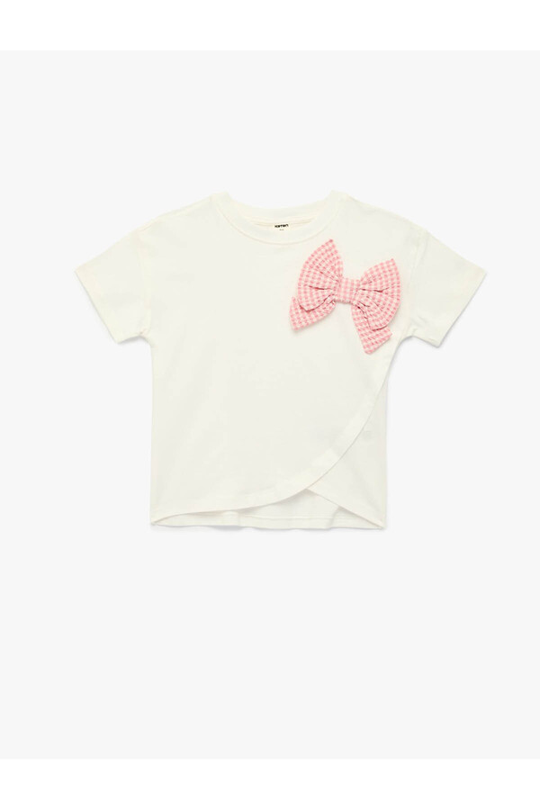 Koton Fiyonk Detaylı Ekru Kız Bebek T-Shirt 6SMG10038A