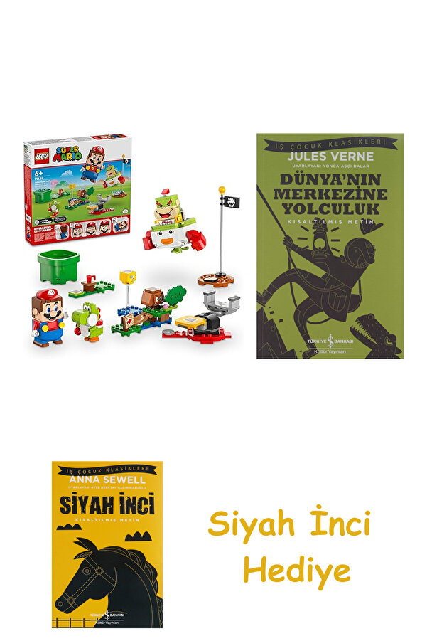 Türkiye İş Bankası Kültür Yayınları Super Mario İnteraktif Mario ile Macer + Dünyanın Merkezine Yolculuk + Siyah İnci Hediye