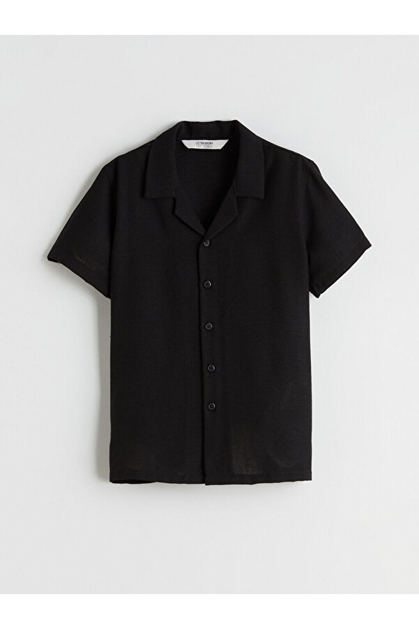 LC Waikiki Siyah Kısa Kollu Erkek Çocuk Gömlek