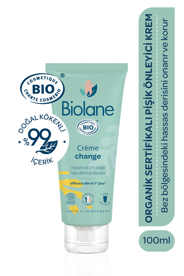 Biolane %99 Doğal İçerikli Organik Bebek Pişik Önleyici Koruyucu Nemlendirici Bakım Kremi (100ml)