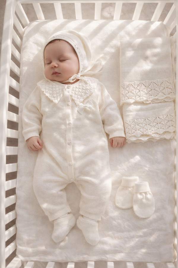 Mert Baby Luna Triko 5'li Organik Hastane Çıkış Seti %100 Pamuk Yenidoğan Üçgen Yaka Kız Bebek