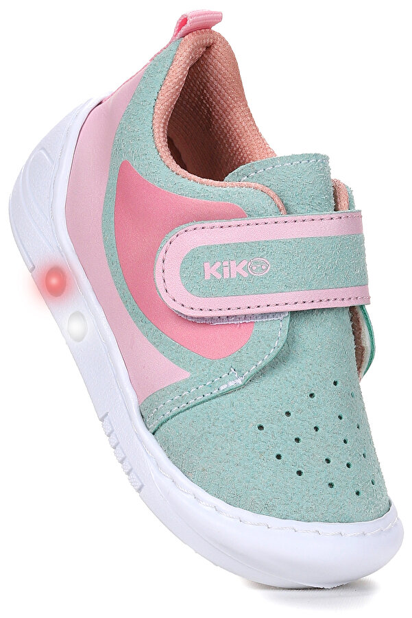 Kiko Kids Kugan Cırtlı Işıklı Kız Bebek Yürüyüş Spor Ayakkabı