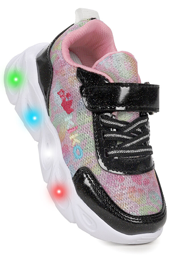 Kiko Kids Teno Cırtlı Işıklı Kız Bebek Spor Ayakkabı